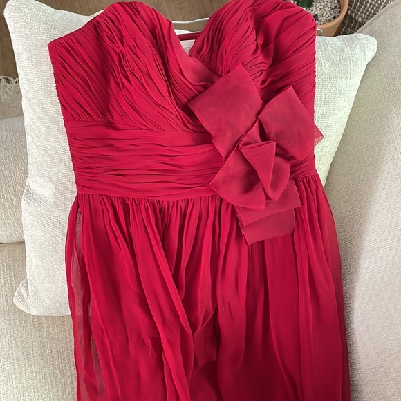 Marchesa Notte Silk Chiffon gown - wine red - Picture 3 of 11